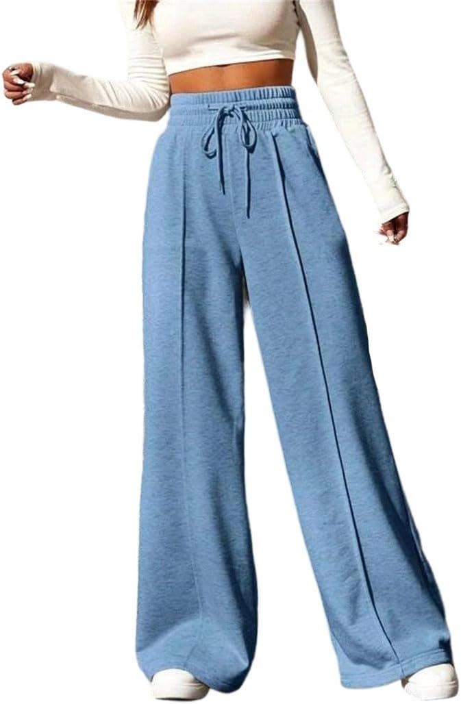 Women's Autumn Loose Fit Straight Wide Leg Sports Pants Casual Outdoor Dance Sanitary Pants