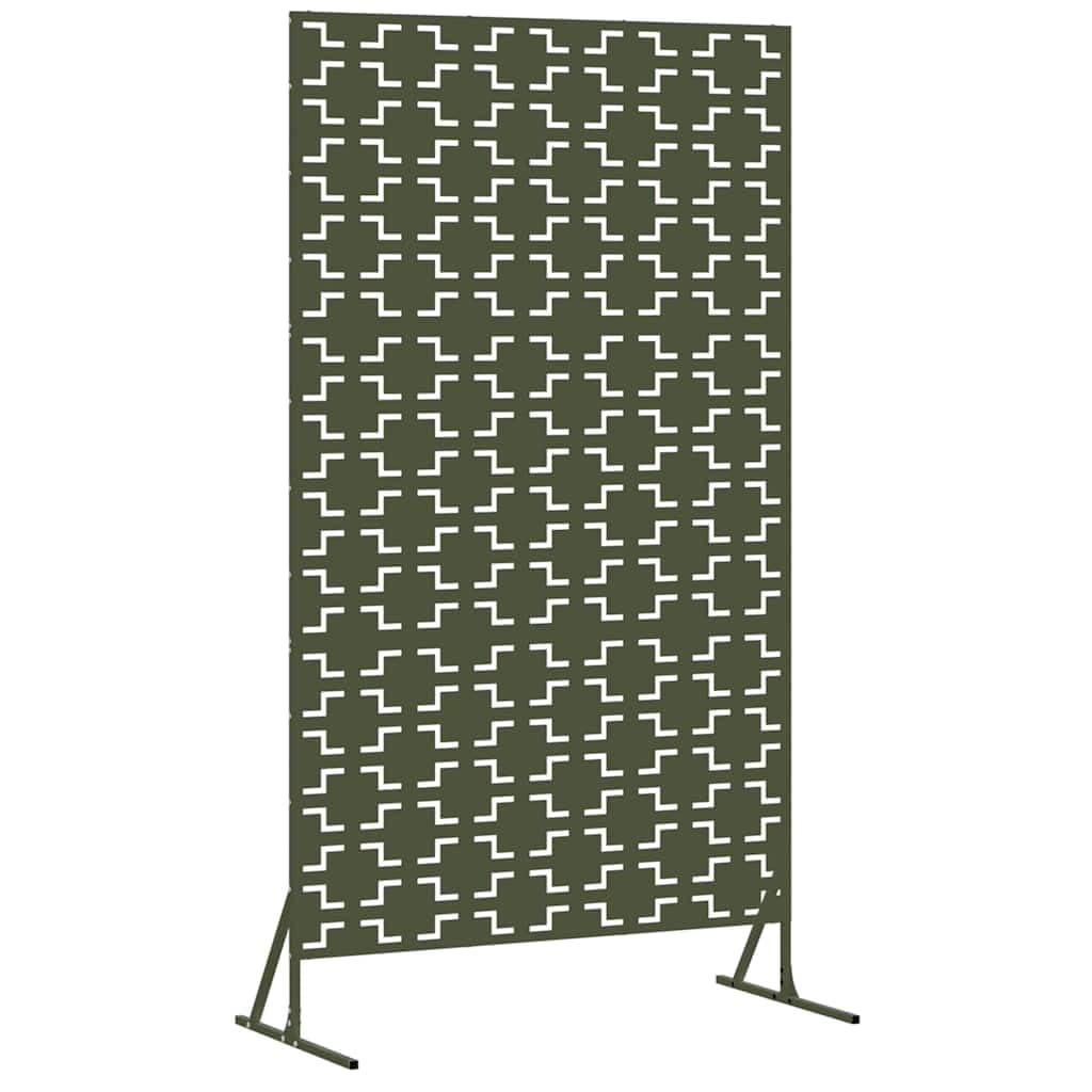 Outdoor Garden Privacy Screen Olive Green 100x50x180cm Steel Windbreak Panel Modern Decorative Fence for Terrace Balcony Backyard Privacy Shield