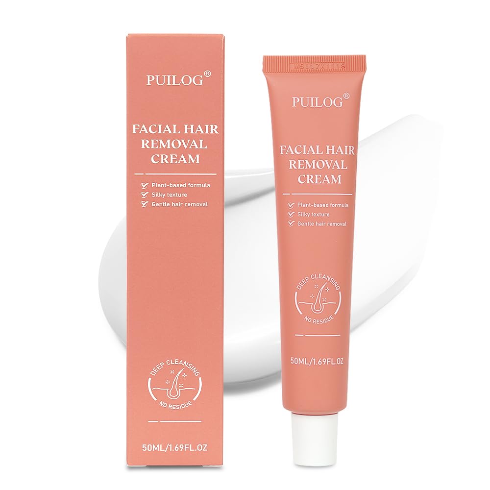 Facial Hair Removal Cream for Women Face, Painless Facial Depilatory Cream, Unwanted Chin Lip Hair Remover Cream, Sensitive Skin Hair Removal At Home, 1.69 fl.oz