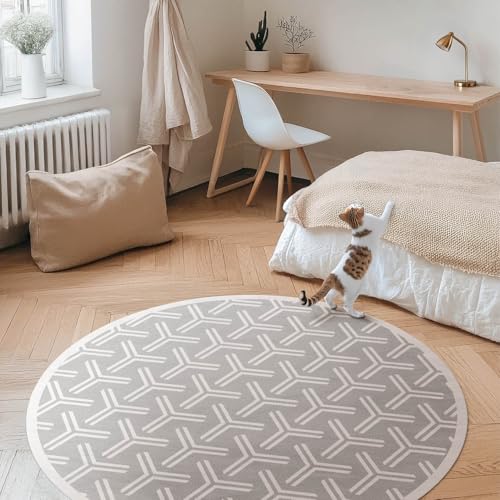 Tapis vinyle durable et élégant rond pour rehausser la déco de sol - 3