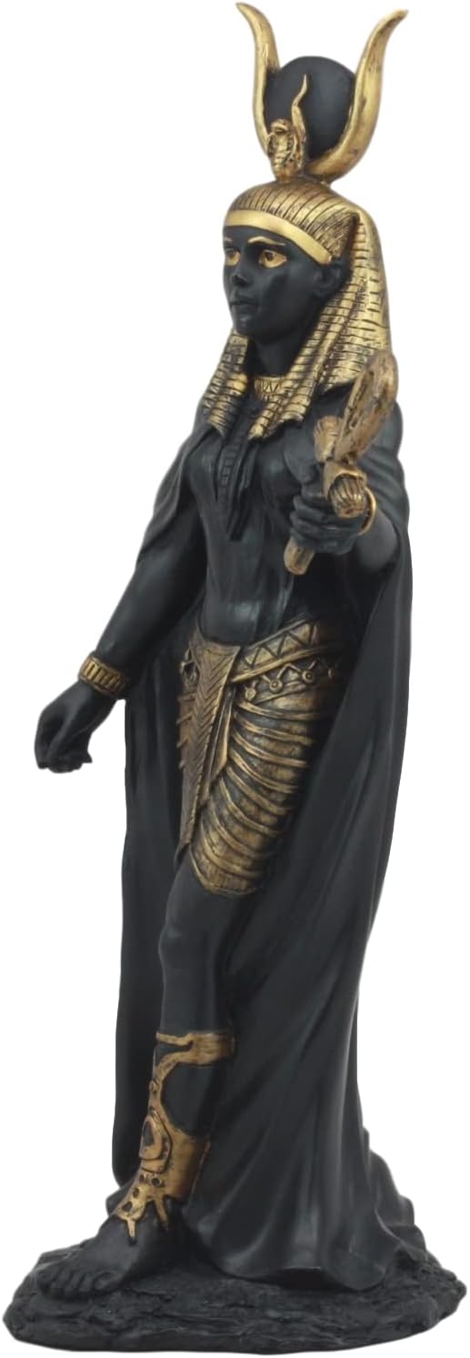 Ebros Gift Egyptian Goddess Hathor Figurine 11" H Deity of Motherhood Joy Love and Feminism Godes and Goddesses of Ancient Egypt Decorative Sculpture