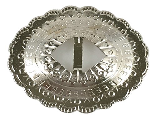 Conchos Mixed Finishes Western 1 1/4" Oval; Scalloped Style Slotted - (20 Pieces, Nickel) #TOP14