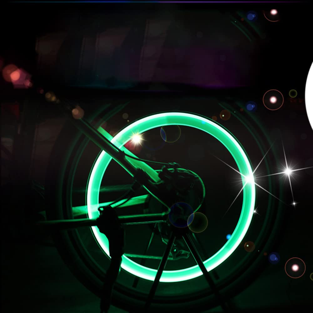 5pcs Lumière De Vélo Sans éclairage Vélo Batterie Route De Montagne à Vélo Tyr LEDS Tire Valve