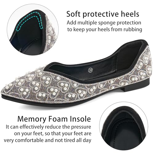 Aomigoct Ballet Flats Shoes for Women: Comfortable Dressy Flat for Wedding- Ladies 2025 Dress Pointed Toe Shoe4