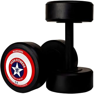 YASH FITNESS Rubber Professional Dumbbells 2.5Kg | Fixed Weight Dumbbell | Dumbbells Set For Home Gym & Gym Training | Gym... Price In India