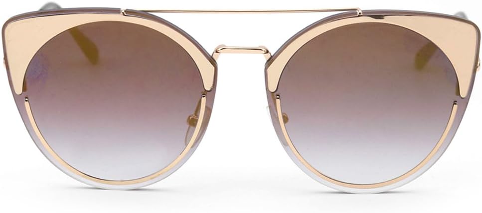 Luce Women's Plastic Frame Cat Eye Tinted Sunglasses, Brown