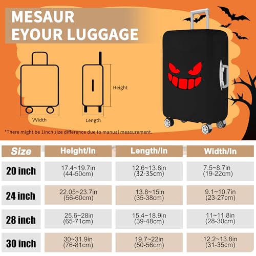 Travel Luggage Cover Thicker Spandex Suitcase Protector Elastic Washable Baggage Covers (L (for 27-28 inch luggage), Red Eye)3