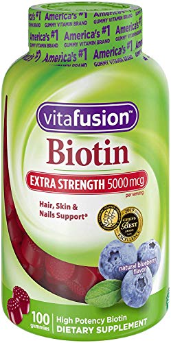 Vitafusion - Gomitas de biotina extra fuerte, 2 botellas (100 unidades), .2Bottles (100 gummies), 2 botellas (100 unidades), 2