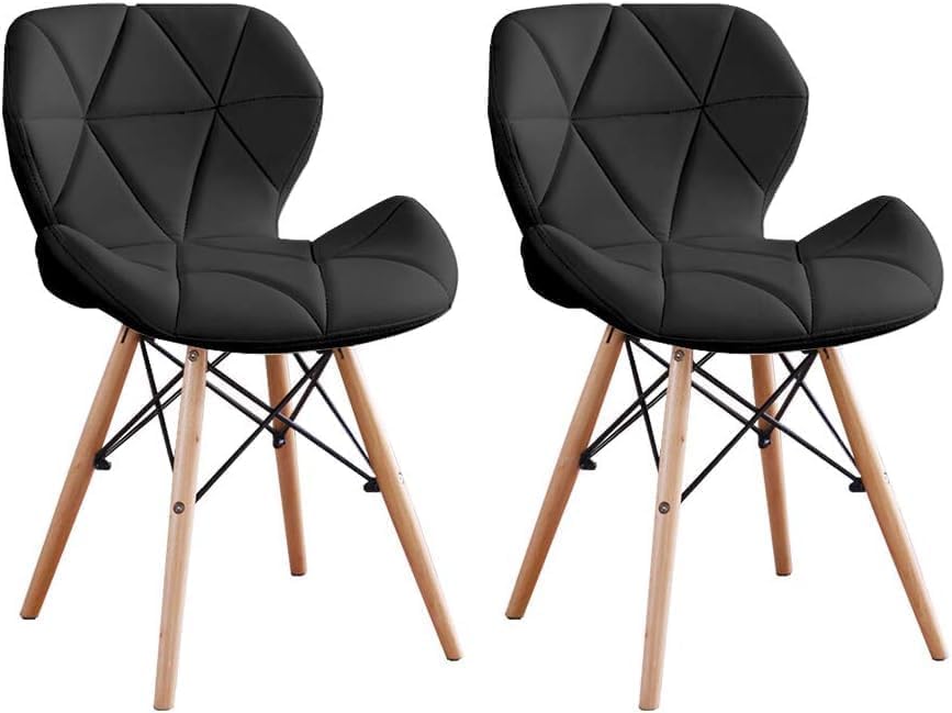 Amazon｜Probasto ダイニングチェア 椅子 PUレザー座面 木脚 レーダー