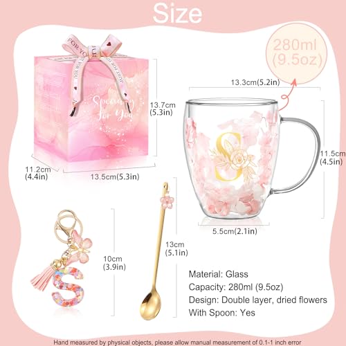 Taza de Vidrio Doble Pared Personalizada Letra S miniatura 5