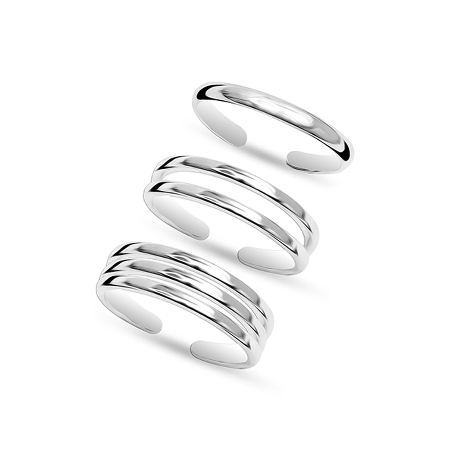 925 Sterling Silver Toe Ring for Women | BIS Hallmarked 3 Pcs Set Open Adjustable Toe Rings | Elegant and Comfortable Toering Jewelry Gifts | Anniversary Birthday Wedding Gift-image-38