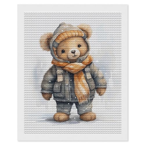 Kit peinture diamant ours mignon 5D DIY broderie ronde adulte