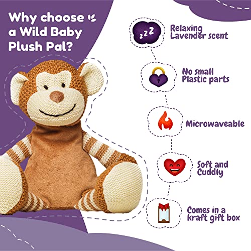 Wild Baby Monkey And Dragon Stuffed Animal Bundle - Heatable Microwaveable Plush Pal With Aromatherapy Lavender Scent For Kids - 12" #TOP2