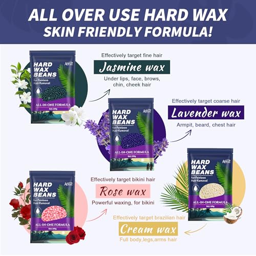 Image of ANRUZ Waxing Kit for Women Men - Digital Wax Kit for Hair Removal with Post-Wax Cream, Silicone Bowl & 55 More Accessories, at Home Use Warmer for Body, Bikini, Eyebrow, Face, Sensitive Skin
