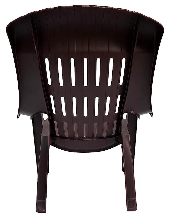 Image of SkyGlamour Supreme Comfy Relax Plastic Arm Chair | Comfort Plastic Chair for Living Room, Garden, Home, Indoor and Outdoor Use | Plastic Chair Set of 2 |Color: Globus Brown; Set of 2 Chairs