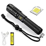 linterna 8000 lumens precio Aplicación y mejor regalo: una linterna LED recargable tan perfecta es la herramienta ideal para pescar, acampar, pasear perros, reparar automóviles, emergencias, viajes, caminatas, talleres, garajes, cortes de energía. Cabe en su casa, en el compartimiento del automóvil, en el equipo de campamento o en el equipo de supervivencia. El mejor regalo para tu familia y amigos.