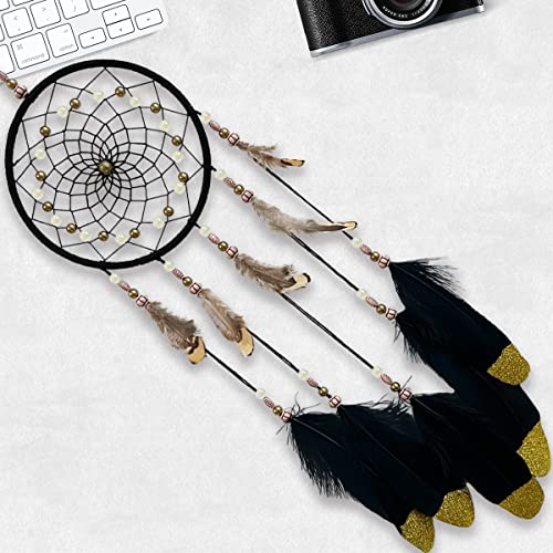 Dream Catchers Handmade Feather Native Home Wall Decoration Black - Image 6