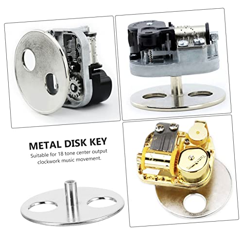 ibasenice 2Pcs Caixa De Música Chassis Enrolamento Chaves Suíte Movimento De Metal Para Girar