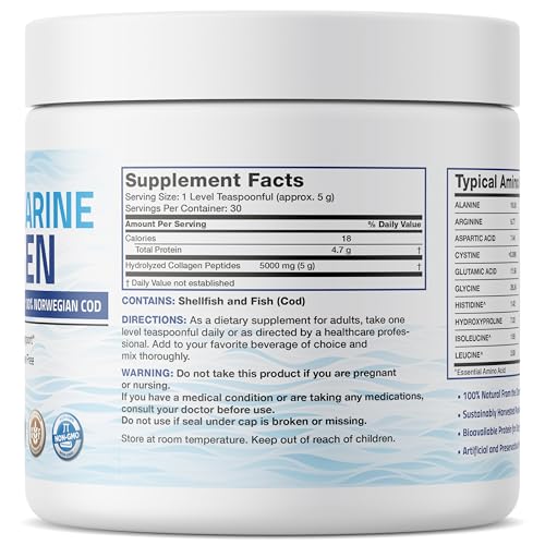 image for Bronson Marine Collagen Peptides Hydrolyzed Protein Powder 100% Wild C