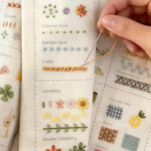 Livre de broderie pour débutants avec kit d'outils complet et tutoriel pas à pas - 6