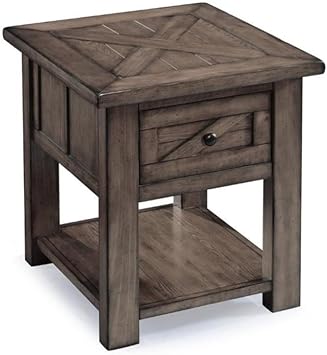 Magnussen Garrett End Table in Weathered Charcoal