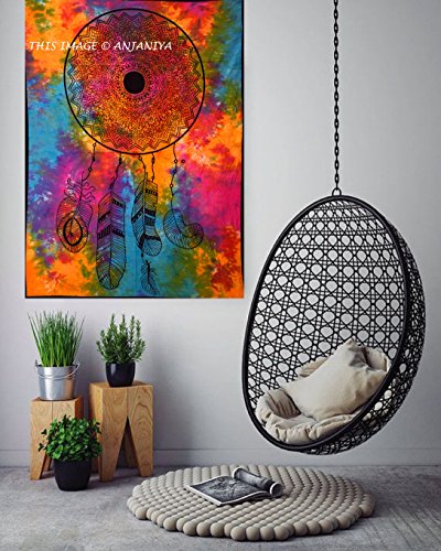 ANJANIYA Petite tapisserie en coton Motif attrape-rêves 101,6 x 76,2 cm Cover