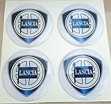 Nieten Lancia 50 mm Logo alten Tuning Effekt 3d 3 m geharzt Radkappen Nieten Caps Aufkleber Stickers für Alufelgen X 4 Stück