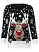 Forever Womens Rudolph Reindeer Print Snowflake Christmas Jumper (ML-10/12, Black)