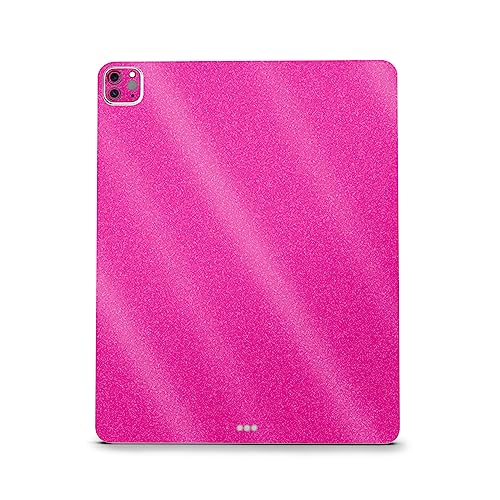 Image of MightySkins Carbon Fiber Skin Compatible with Apple iPad Pro 12.9 inch M2 6th Gen (2022) Full Wrap Kit - Solid Hot Pink | Protective Durable Textured Carbon Fiber Finish | Easy to Apply | Made in The USA