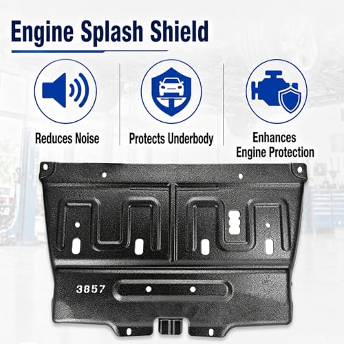 Image of ML3Z-7222-D Engine Splash Shield, Upgrade Manganese Steel Front Under Car Engine Lower Cover Compatible for 2015-2020 Ford F150 with Gasoline Engine (Not Fit for Raptor Model & 3.0L Diesel)