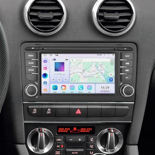 9 Inch Android 13 Car Radio for A-u-di A3 S3 RS3 8P 2003-2012 Head Unit, 4+64G Radio Upgrade A3 S3 8P Stereo Wireless Carplay Android Auto Bluetooth Backup Camera GPS SWC HiFi FM/RDS Audio