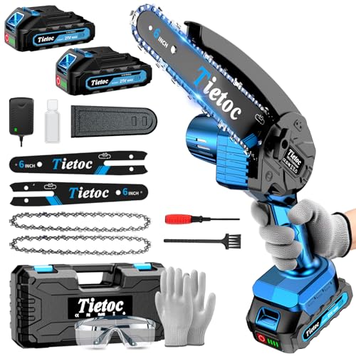 Tietoc Mini Chainsaw, 6 Inch Chain Saw Cordless,...