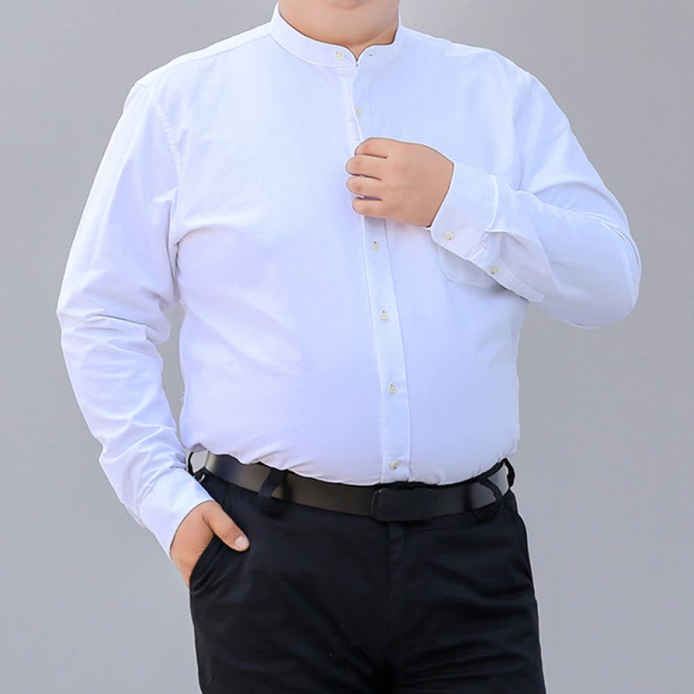 HGJH Herren Thermohemd, Langärmliges Herrenhemd Thermo Große Chinesische Tunika Weißes Hemd Button-Down-Baumwollholzfäller Bequemes Hemd Lässiges Arbeitshemd Für Männer Jungen