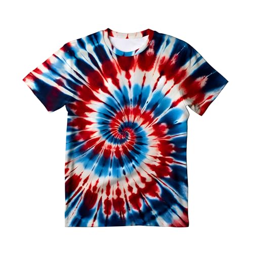 Image of Kids Tie Dye T-Shirt,Children Hippies Senior Tie Dye Tee Tshirt for Boys Girls