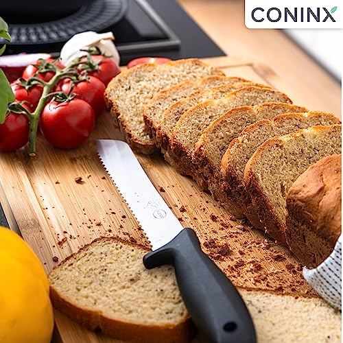 Coninx Tagliere In Legno Grande Con Scanalatura Per Succo, Antibatterico Moso Bambù, Per Tagliare Verdure, Frutta, Formaggio, Carne E Altro Ancora, Robusto Tagliere Da Cucina In Legno, 45 X 30 X 2,5 - 8