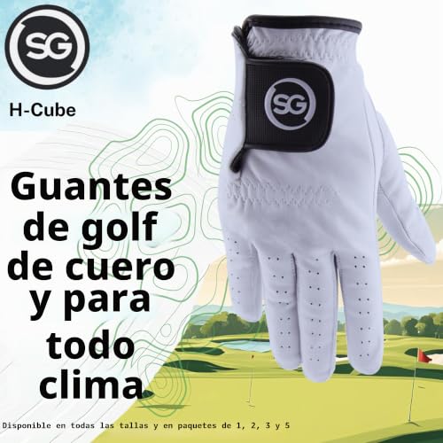 Miniatura 2 de H-Cube Sg Guantes De Golf Para Hombre, Piel De Cabretta Suave, Comodidad Mejorada Y Mejor Agarre