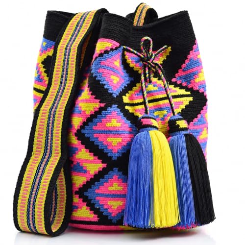 Image of WYOU Designer Collection Wayuu Hand-Crochet Hippie Purse, Summer Crossbody Boho Bags for Women, Classy Crochet Beach bag