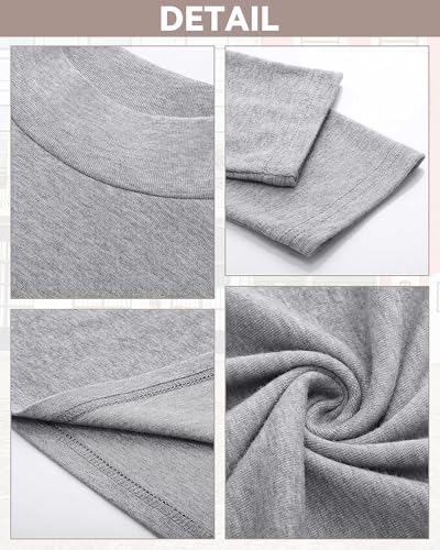 Riyiper 3 Pcs Men's Big and Tall Cotton Shirts Mock Turtleneck Long Sleeve Tops Loose Fit Plus Size Casual Basic Tees3