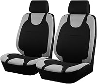 Bittwee 4PCS Universal Car Seat Covers for 5-Seats - Breathable Polyester Protectors with Headrests, Gray - Fits Sedan Truck SUV