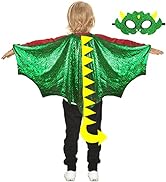 Disfraz De Dinosaurio Para Niños 3-9 Años – Capa Con Capucha, Máscara Y Garras, Dragón Azul Para Halloween Y Fiestas De Cumpleaños