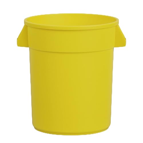 Bote de basura comercial redondo. Contenedor de basura para el hogar, aceras, junto a la carretera, lata multiusos para exteriores (32 galones,