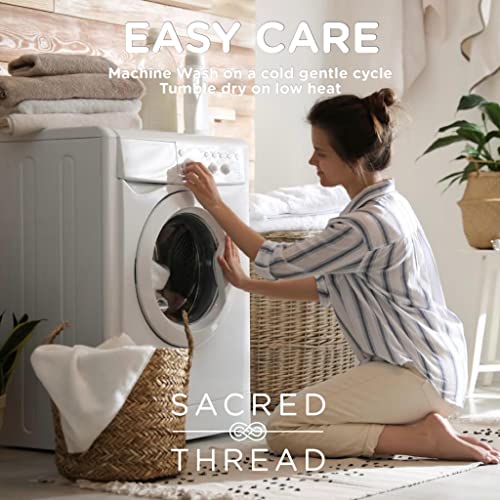 Sacred Thread 3-Piece Towel Set - 1 Bath Towel 1 Hand Towel 1 Washcloth - Egyptian Cotton - Fade Resistant, Fast Drying, Ultra Absorbent, Durable And Long-Lasting (Brown) #TOP5