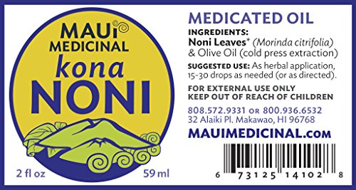 Noni Leaf Oil 2 Oz. "Mauifarmacy Grown" Usa #TOP4