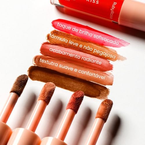 Gloss Labial Radiant Kiss Ruby Rose Brilhante Lip Gloss (RK10, 4g)