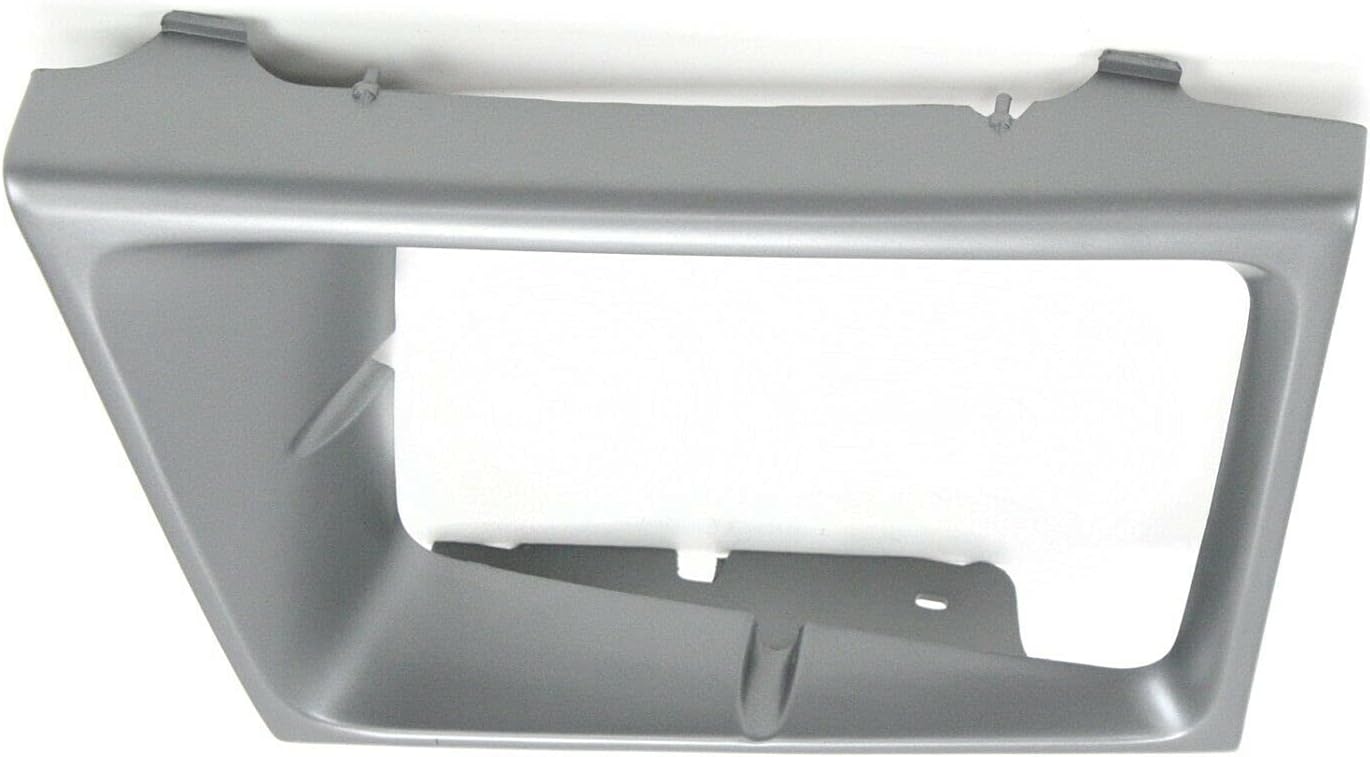 DAT AUTO PARTS Front Right Passenger Headlight Door Bezel Cover Grille Insert Trim Replacement for 1997-2002 Ford Econoline Van For Sealed Beam Lamps Silver Textured Plastic FO2513158 F7UZ13052AAA