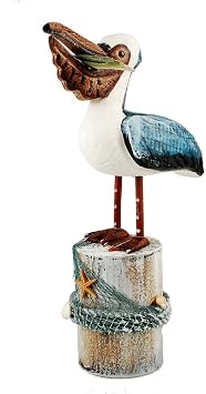 Coastal Ocean Wooden Bird Statue Pelicans Figurine Bird StatueSmall