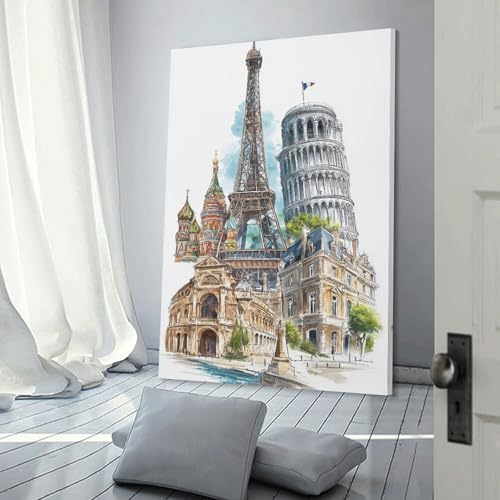 Tableau Europe Travel Guide piece maitresse pour decoration salon et chambre