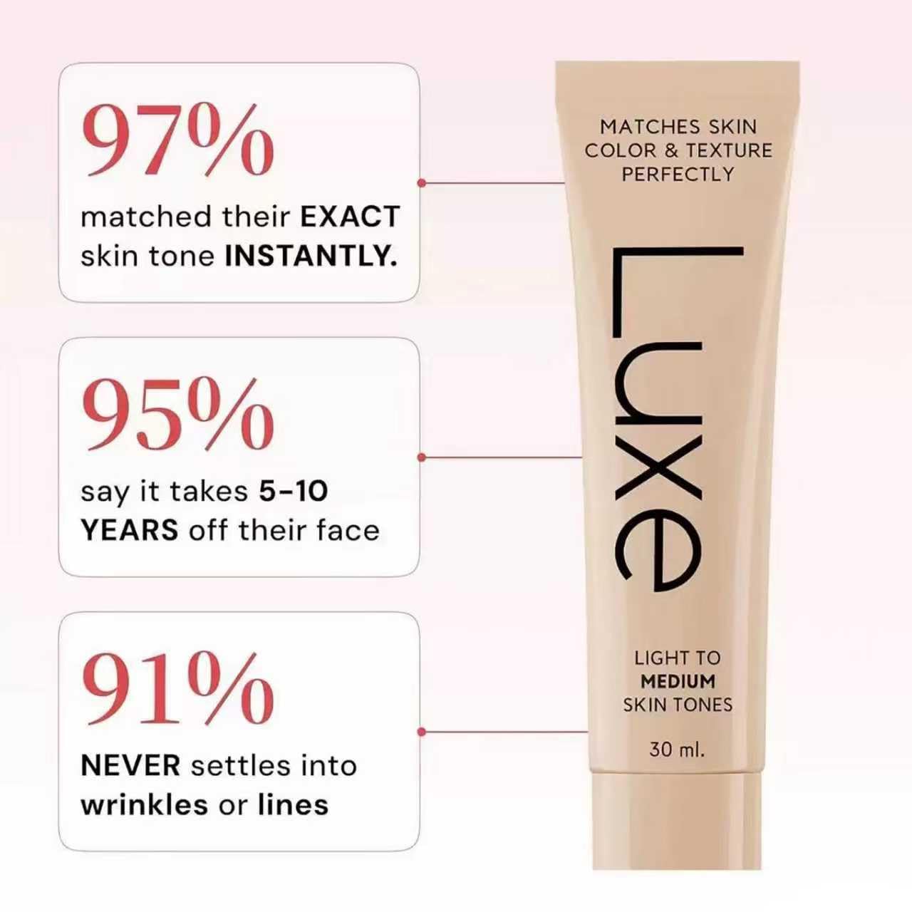 Luxe Color Changing Foundation for Women – Instantly Adapts to Your Skin Tone – Buildable Light-to-Medium Coverage – 12-Hour Wear – Natural Dewy Finish - Light 1 piece — view 4