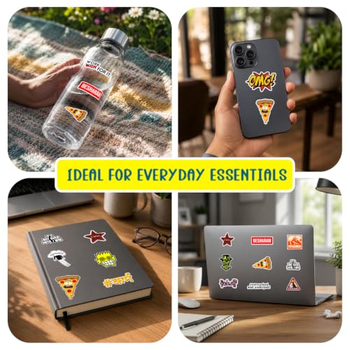 Image of CodersParadise Random Stickers Pack of 55, Vinyl Decorative Decals for Laptop, Water Bottle, Phone Case, Journal, Notebook, Scrapbook, Luggage, Helmet, Bike and DIY Craft Projects