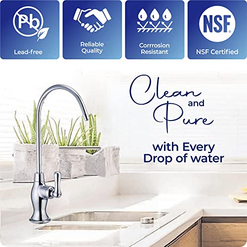 Puroflo Chrome Reverse Osmosis Faucet, Nsf Certified Lead-Free Drinking Water Faucet For Under Sink Water Filtration System And Ro System, Non-Air Gap Chrome Ro Faucet, Filtered Water Faucet Flr-575Cp #TOP5